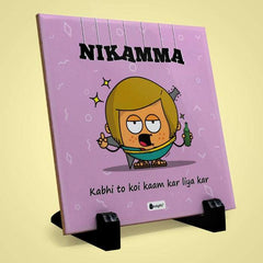 Nikamma Printed Table D&eacute;cor Ceramic Tile 6x6 Inches