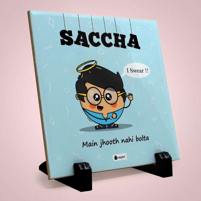 Saccha Printed Table D&eacute;cor Ceramic Tile 6x6 Inches