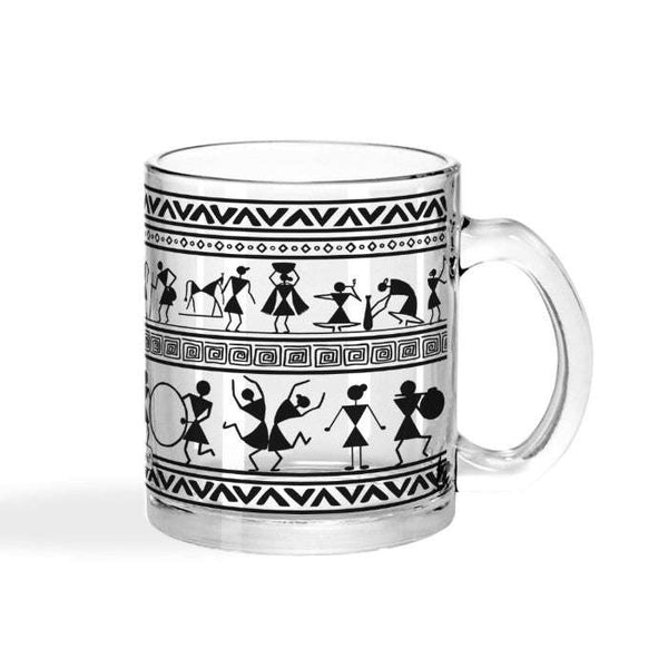 Best Gift For Decoration Printed Transperant Glass tea mug 325 ml