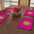 Boho-Hippie Floral Mandala Print (Pink) Table Mat