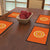Decorative Colorful Round Mandala Print (Orange) Table Mat