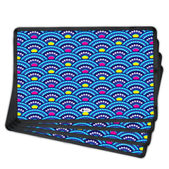 Wave Pattern of Overlapping Circles (Blue) Table Mat