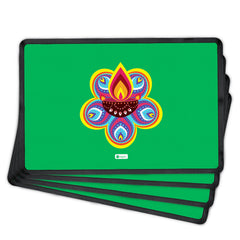 Traditional Flower Pattern Rangoli (Green) Table Mat