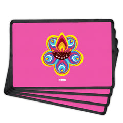 Traditional Flower Pattern Rangoli (Pink) Table Mat