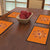 Rangoli with Illuminated Lamps (Orange) Table Mat